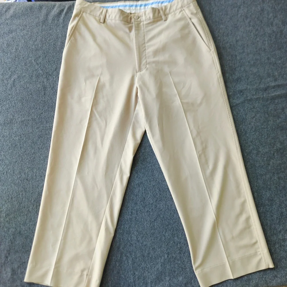 FootJoy Mens Performance Golf Pants Tan‎ Khaki Stretch Flat Front 34x34 1009440